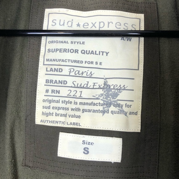 Sud Express Down Bomber Jacket Fur Hood Sz S - Picture 15 of 16